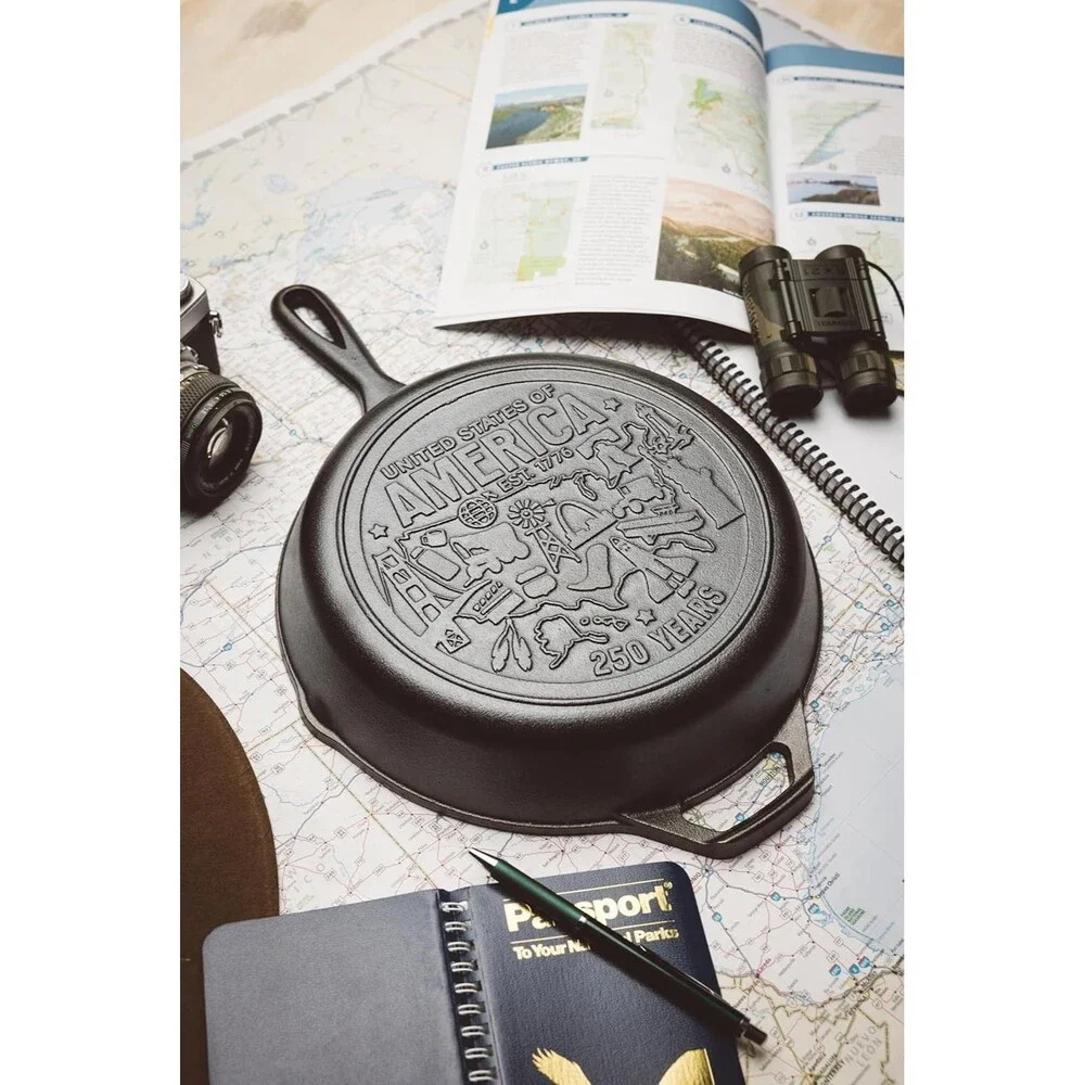 Lodge L8SK3 10.25 inch Cast Iron Skillet 250th Anniversary Special Logo